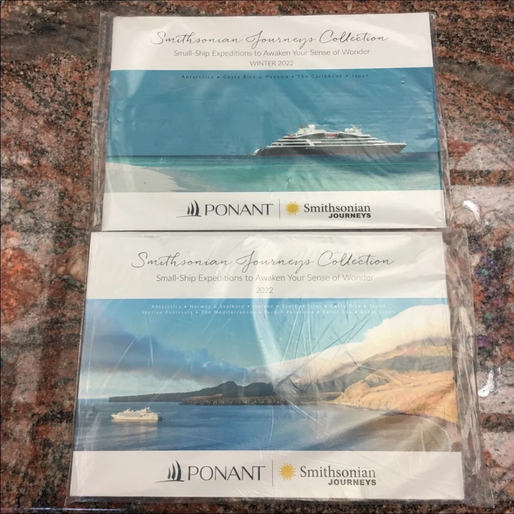 Bundle of 2 Smithsonian Journeys Collection magazines. “Small ship expeditions